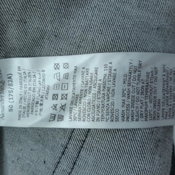 Alexander McQueen Black Skinny Jeans Sleek Modern Design - Picture 3 of 5